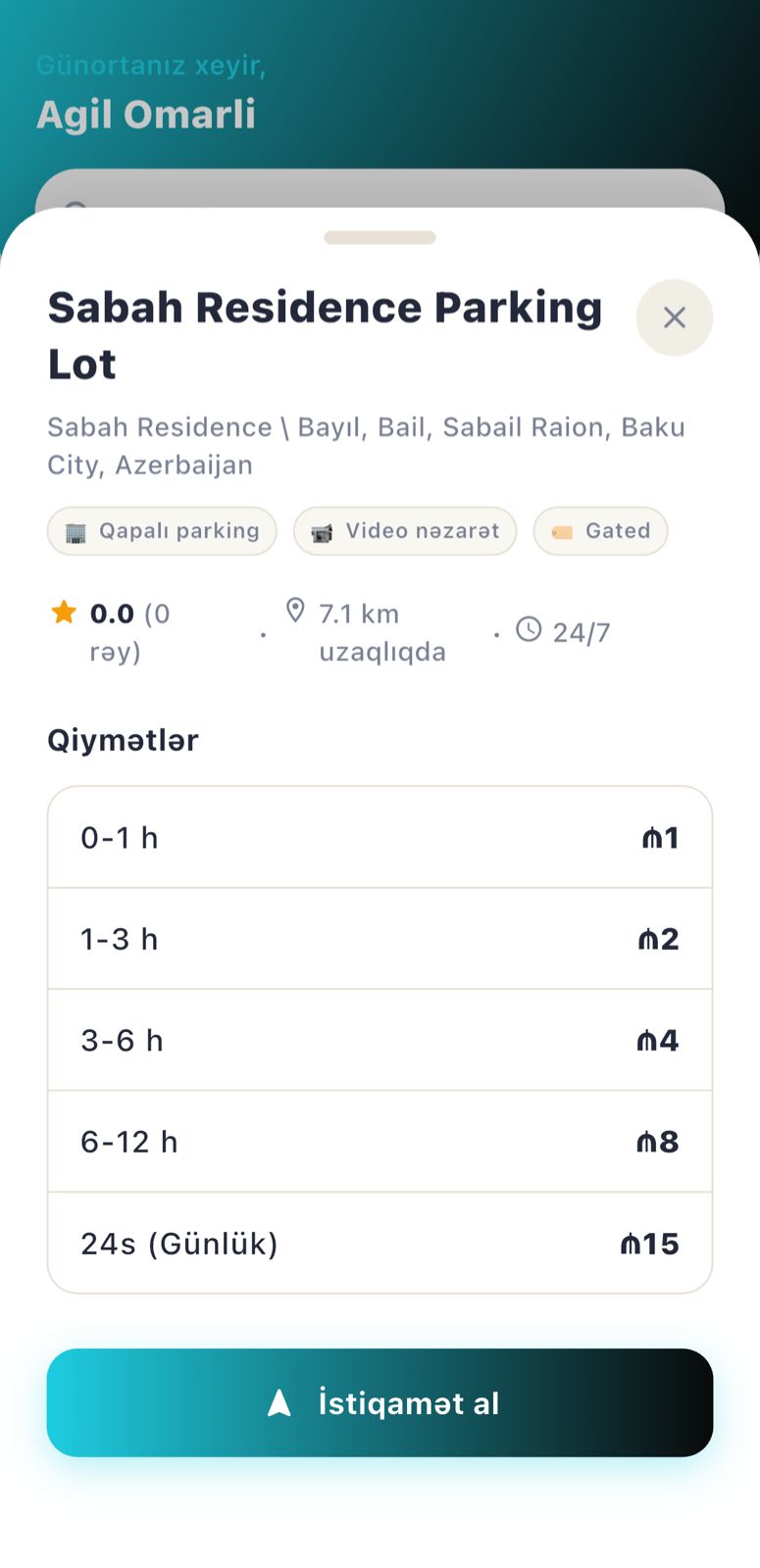 Paride App - Parking Details